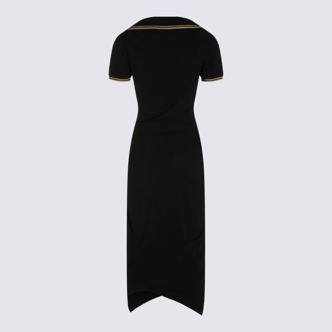 Vivienne Westwood Fitted Midi Dress With Asymmetrical Hemline And Contrasting Stripes