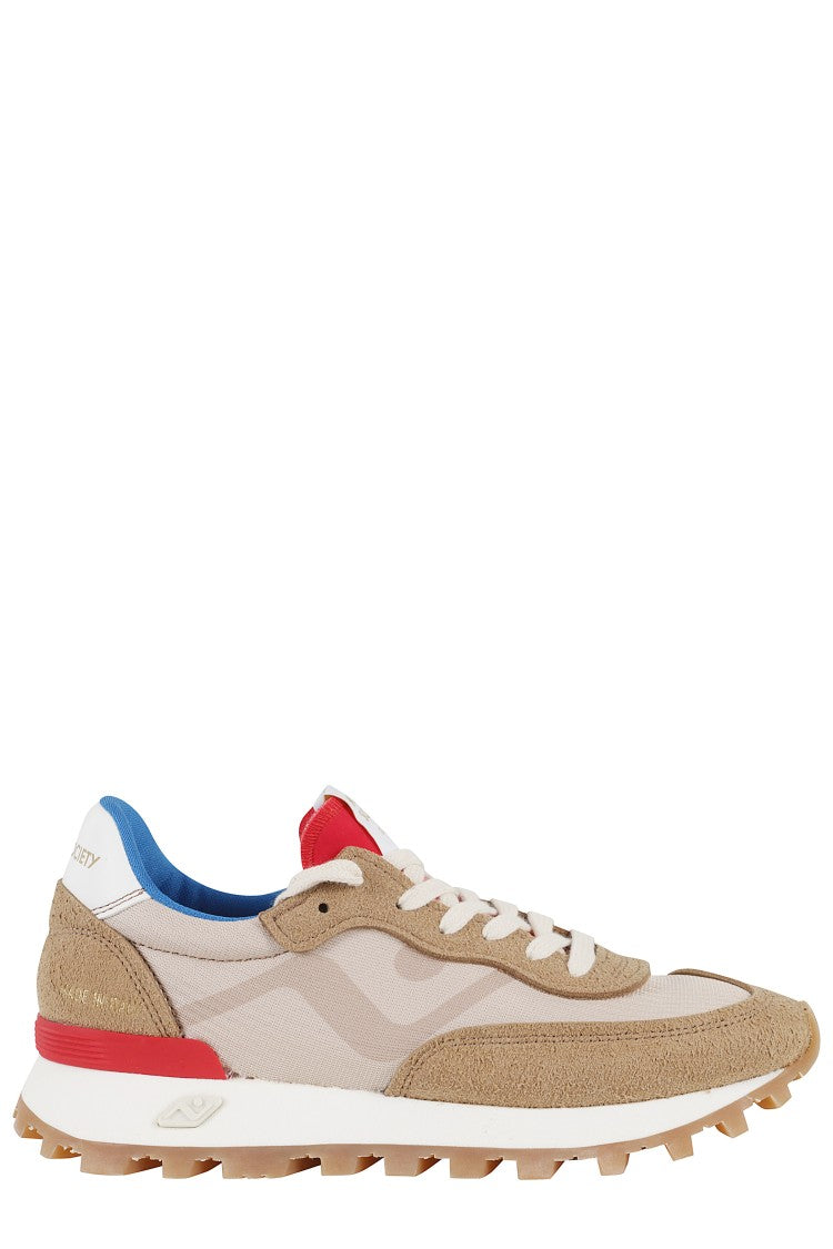Nomad Society Sporty Nylon Sneakers With Suede Accents