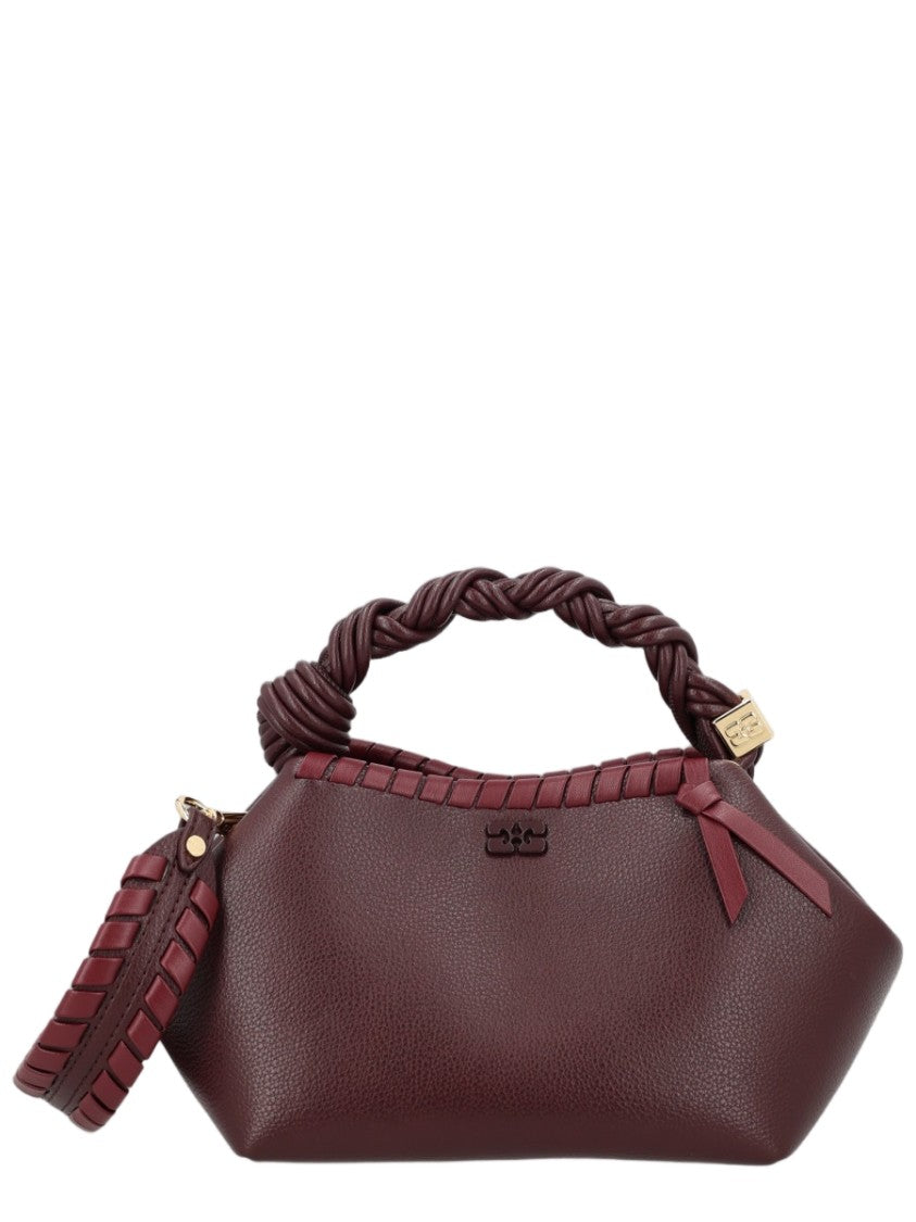 Ganni Geometric Braided Accent Textured Shoulder Bag