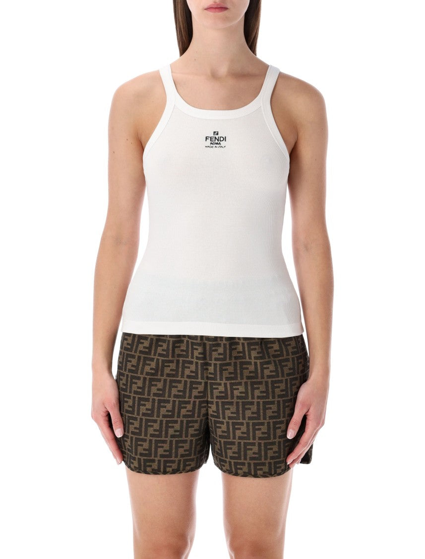 Fendi Cotton Rib Sleeveless Top