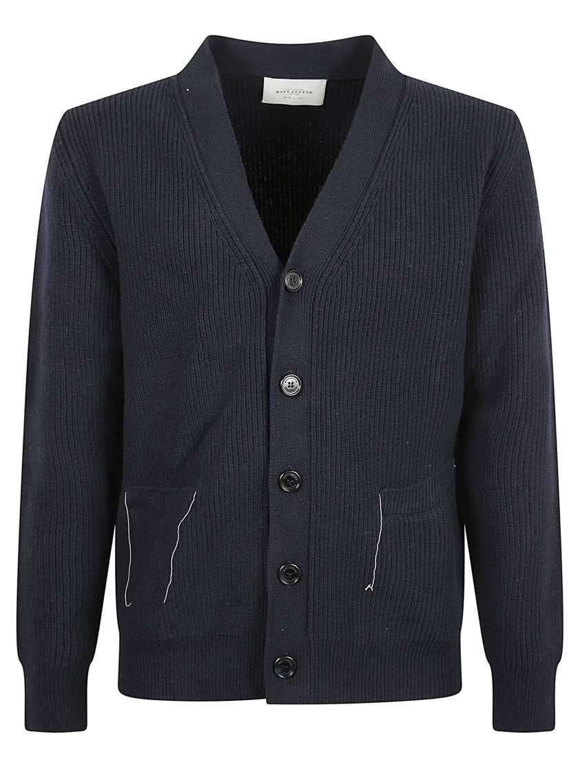 Ballantyne Rich Blue Wool Sweater With Fine Knit Texture