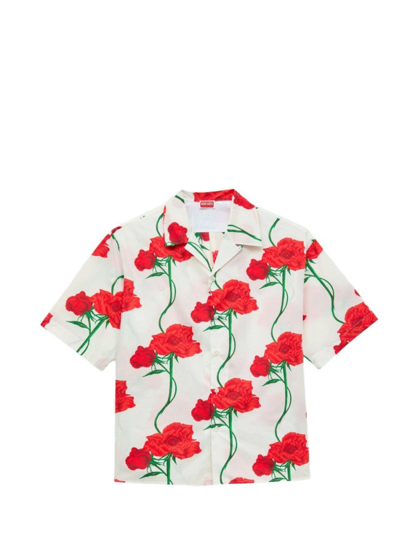 Kenzo Beige Silk And Nylon Button Shirt