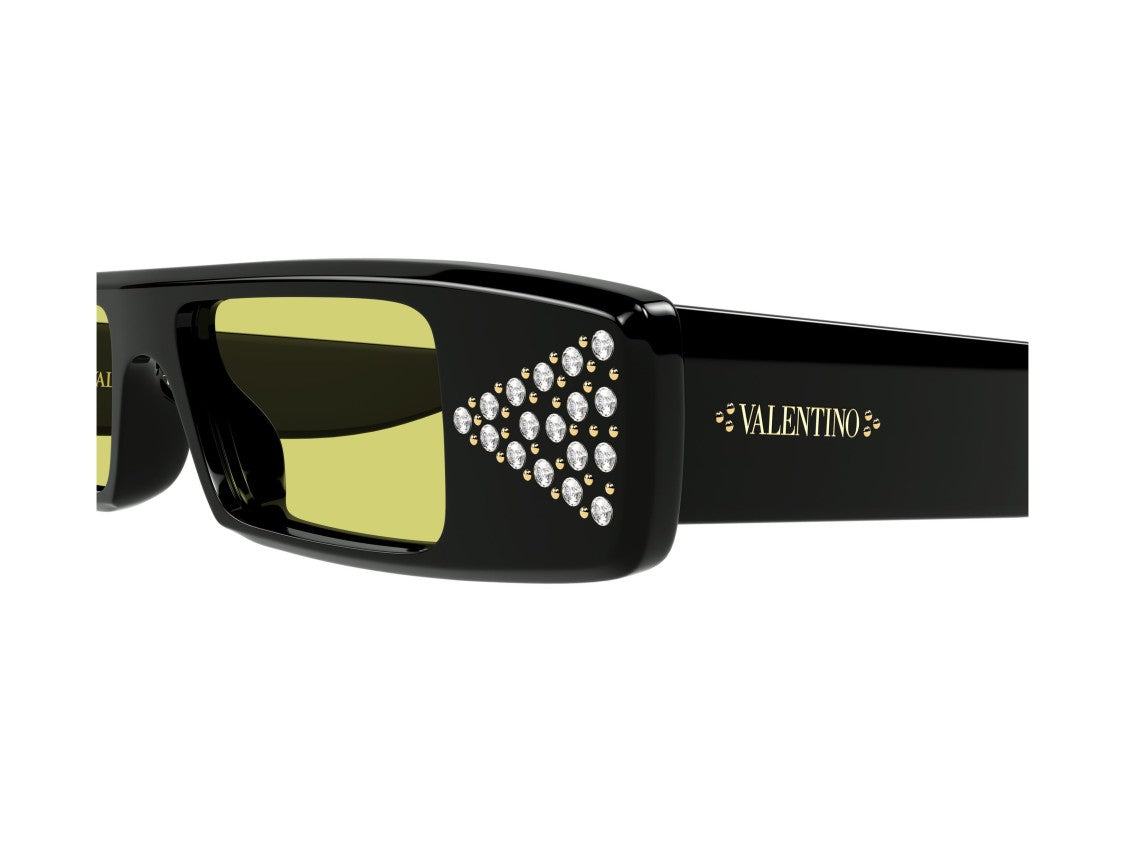 Valentino Gold Vg0043s Rhinestone Rectangular Sunglasses