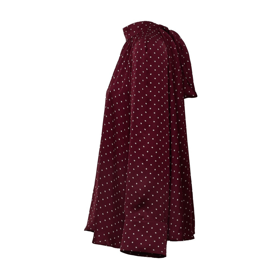 Rotate Burgundy Polka Dot Satin Bow Shirt