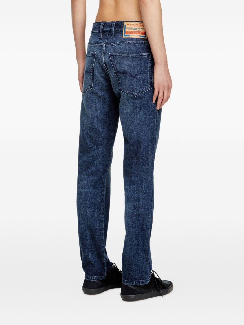 Diesel Medium Blue Straight-Leg Diesel Jeans
