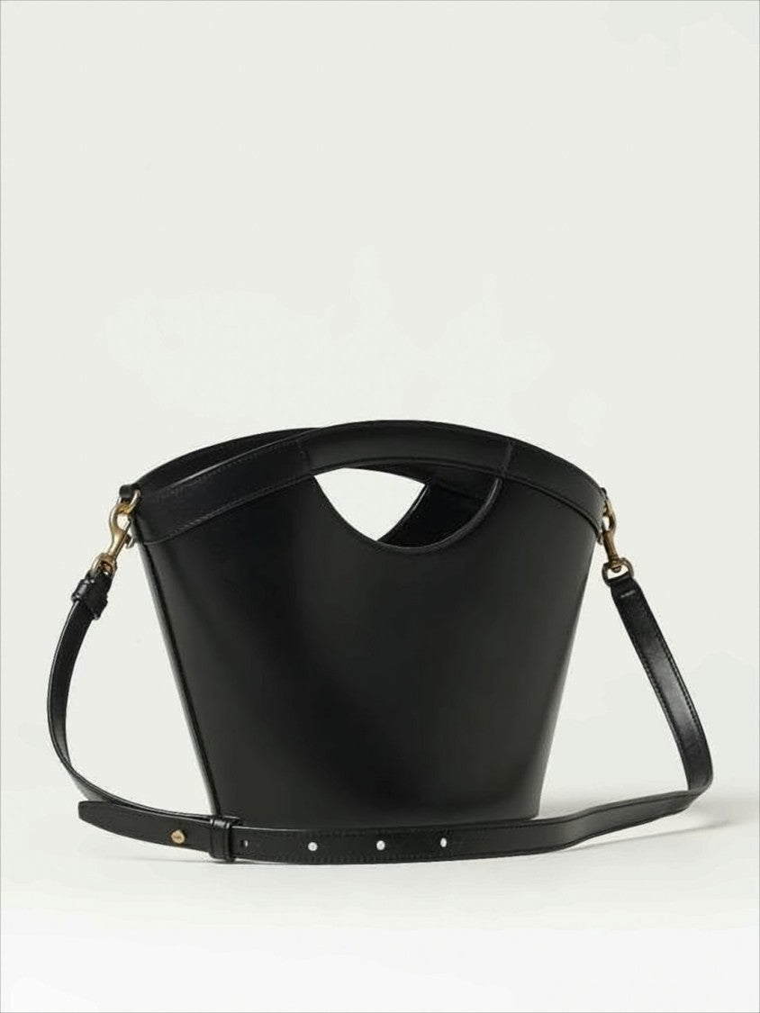Saint Laurent Trapezoidal Calf Leather Tote Bag