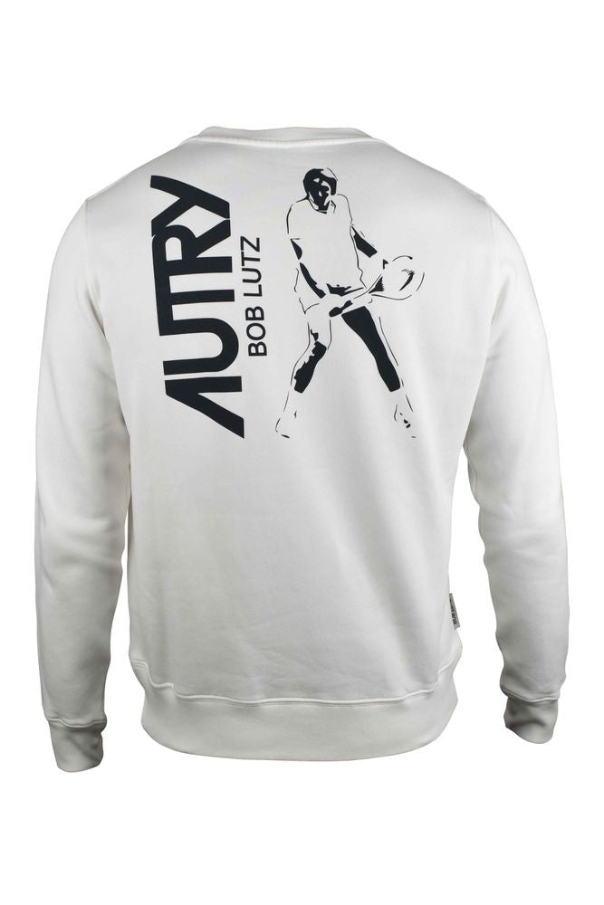 Autry Off-White Cotton Sweatshirt With Embroidered Logo