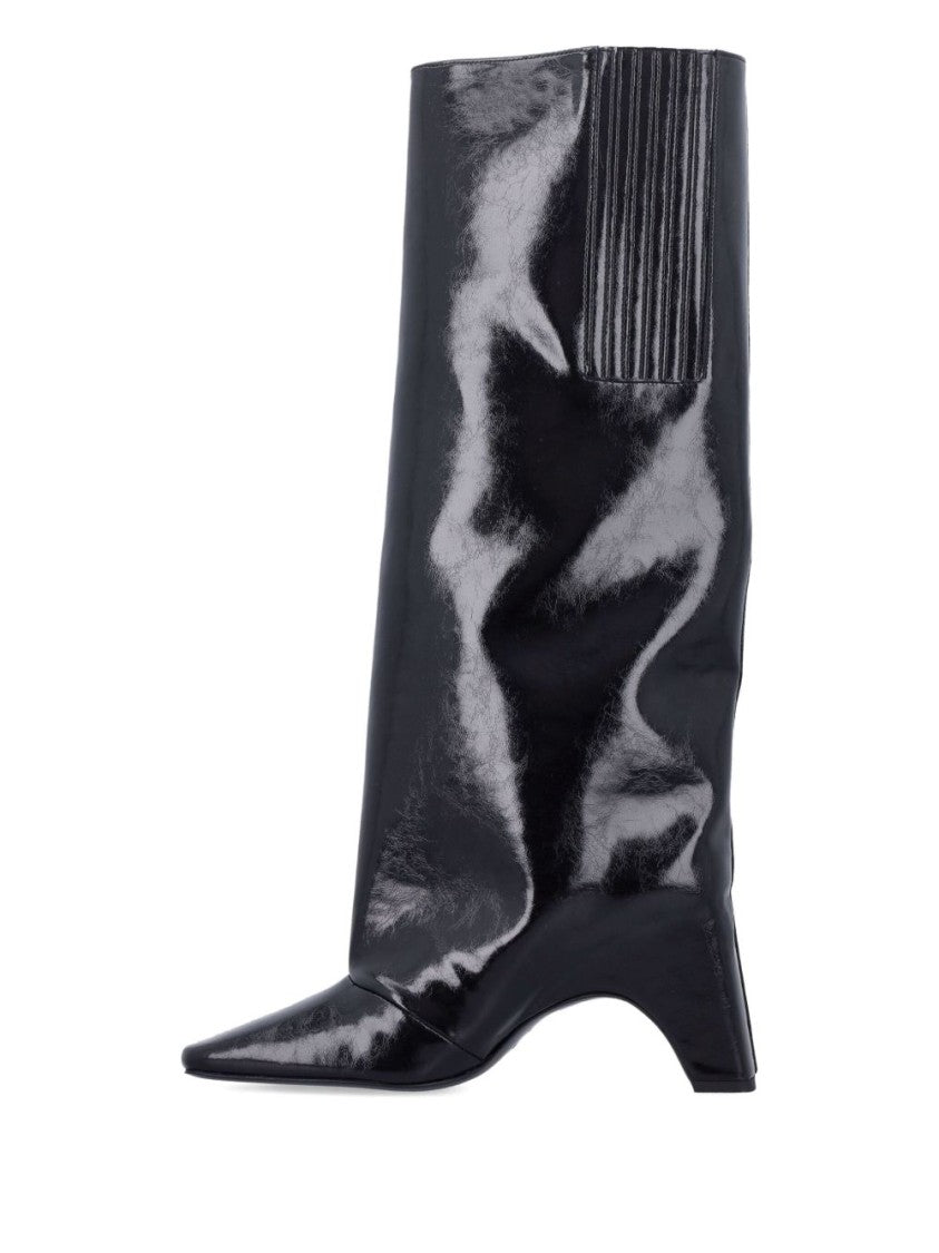 Coperni Crackle-Effect Faux Leather Mid-Calf Boots