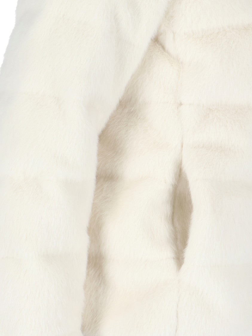 Herno Faux Fur Puffer Jacket With High Collar