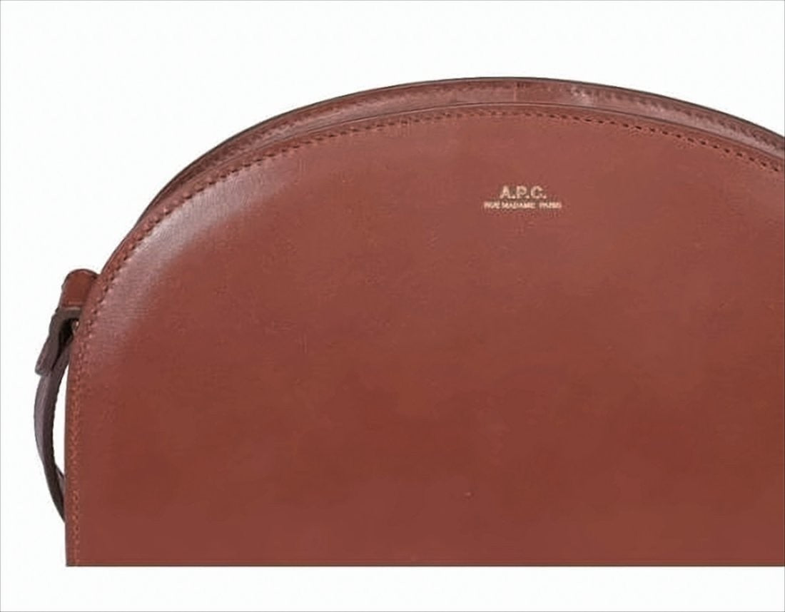 A.P.C. Smooth Leather Half-Moon Small Shoulder Bag