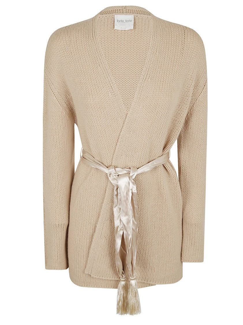 Forte Forte Wrap-Style Knit Sweater With Silky Belt Detail