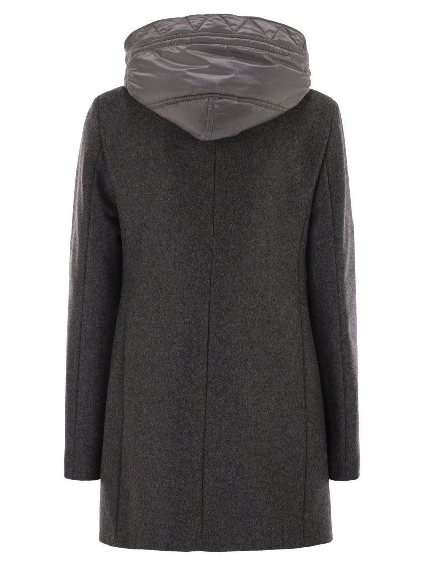 Fay Toggle Coat In Mélange Wool Cloth