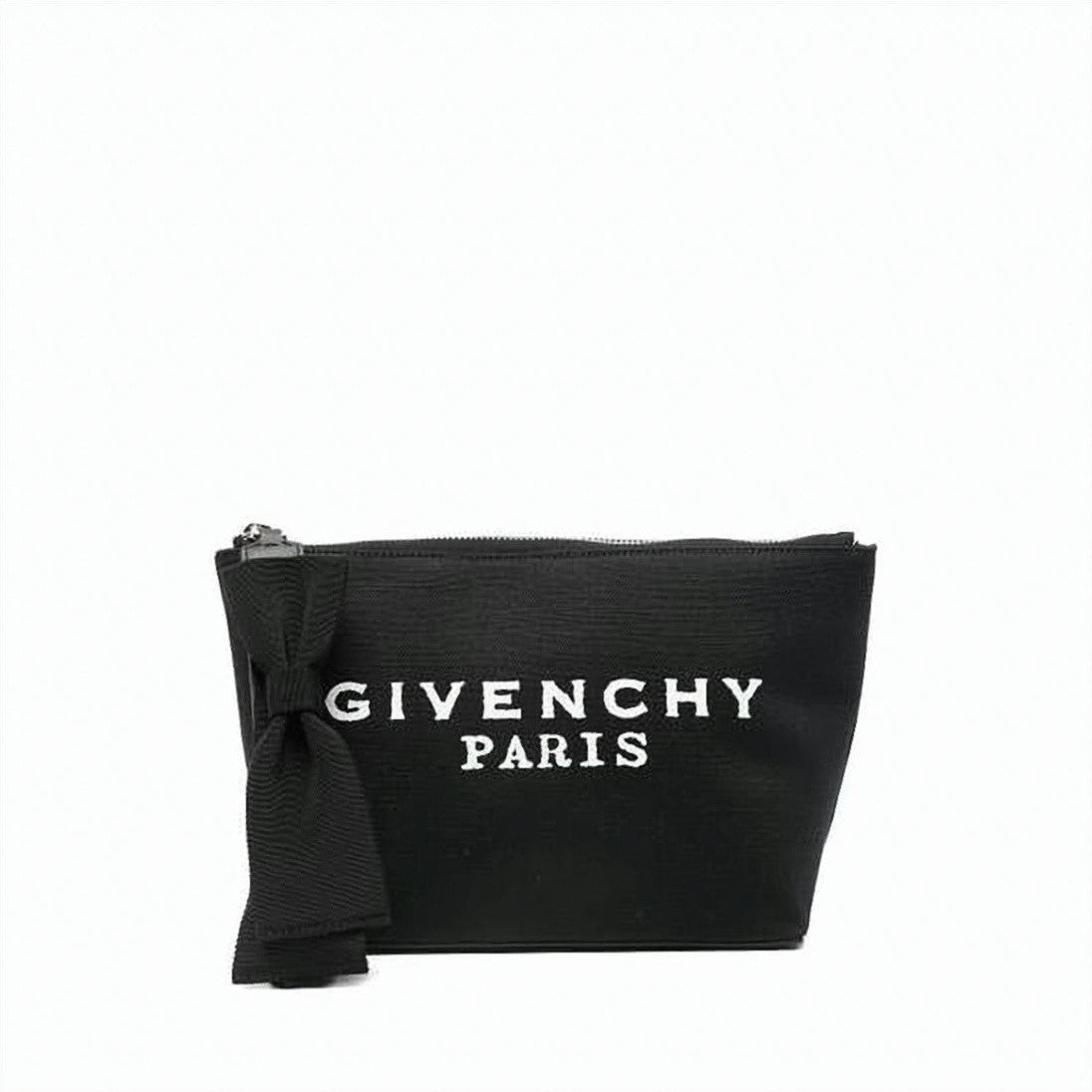 Givenchy Canvas Pouch With Embroidered Logo And Bow Detail