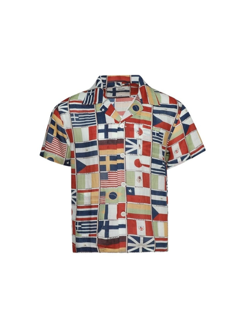 Bode Short Sleeve Shirt International Flags