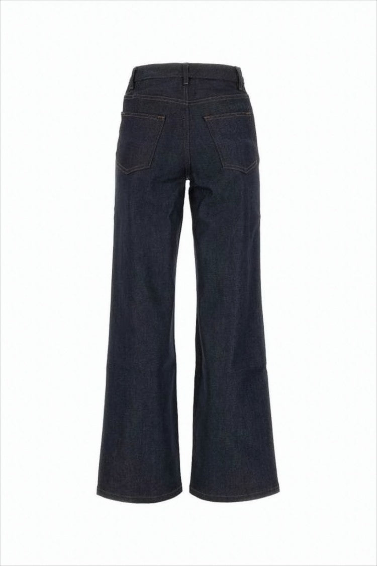 A.P.C. Wide-Leg Cropped Denim Pants With Contrast Stitching