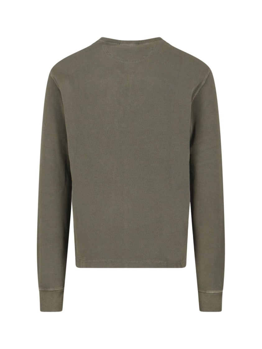 Polo Ralph Lauren Henley Sweater In Green Cotton