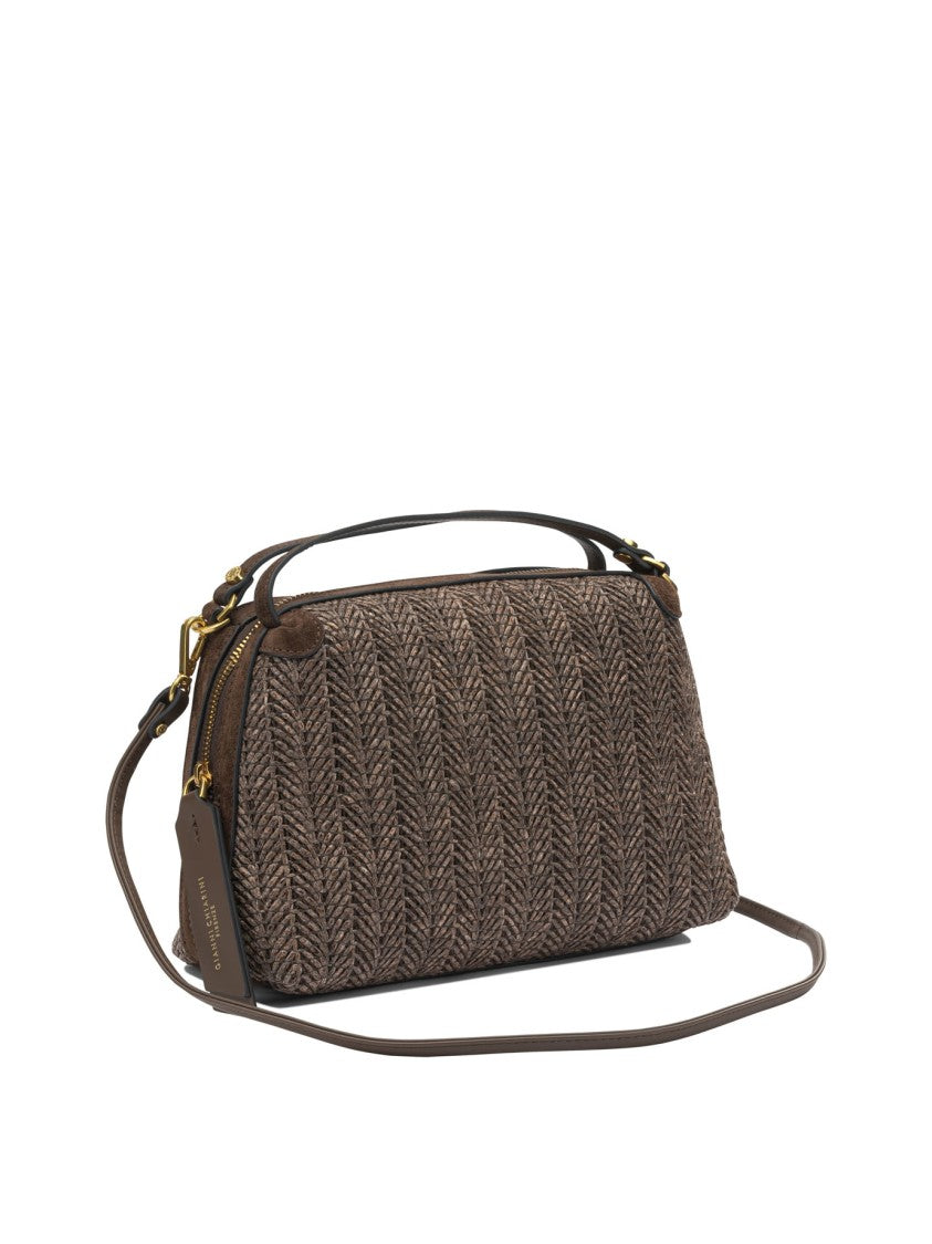 Gianni Chiarini Textured Woven Shoulder Bag With Gold-Tone Accents