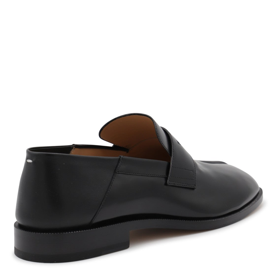 Maison Margiela Black Tabi Toe Leather Loafers With Square Heel