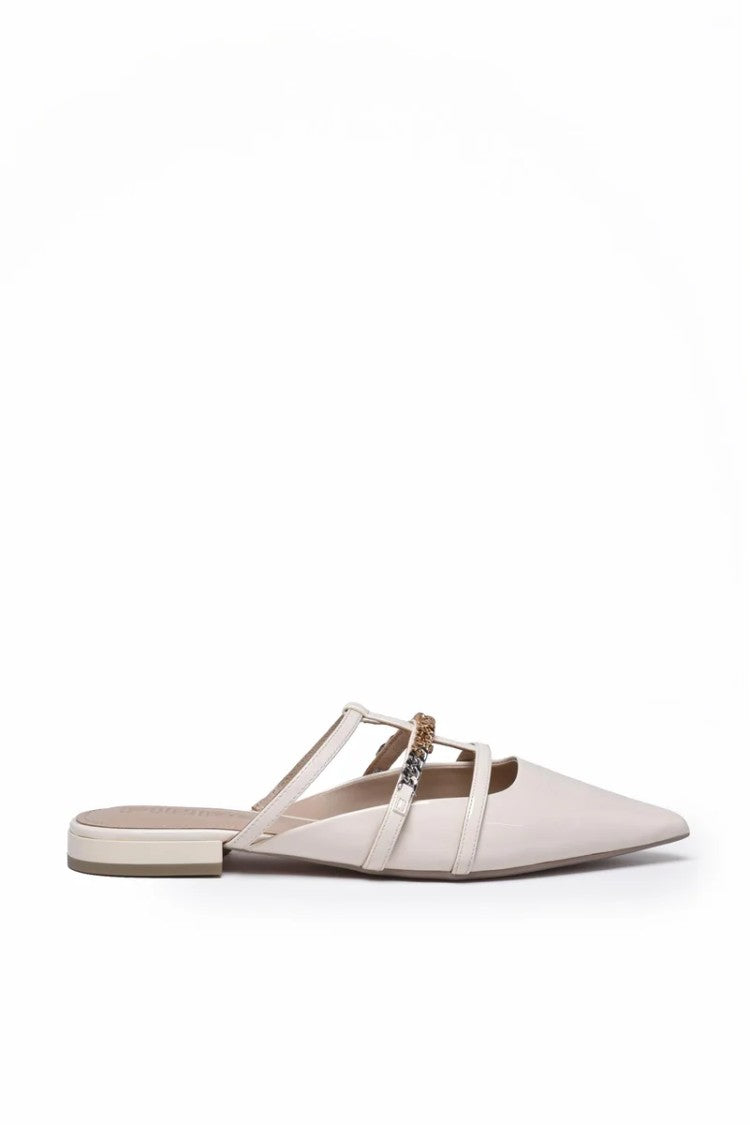 Pinko Patent Rubber Mules - White