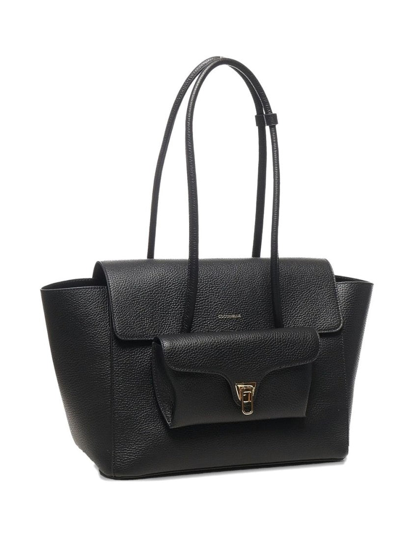 Coccinelle Structured Vitello Leather Shopper Bag