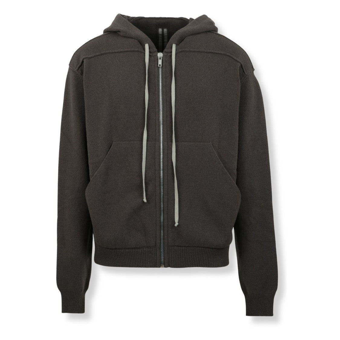 Rick Owens Full-Zip Knitted Hoodie With Textured Knit Design