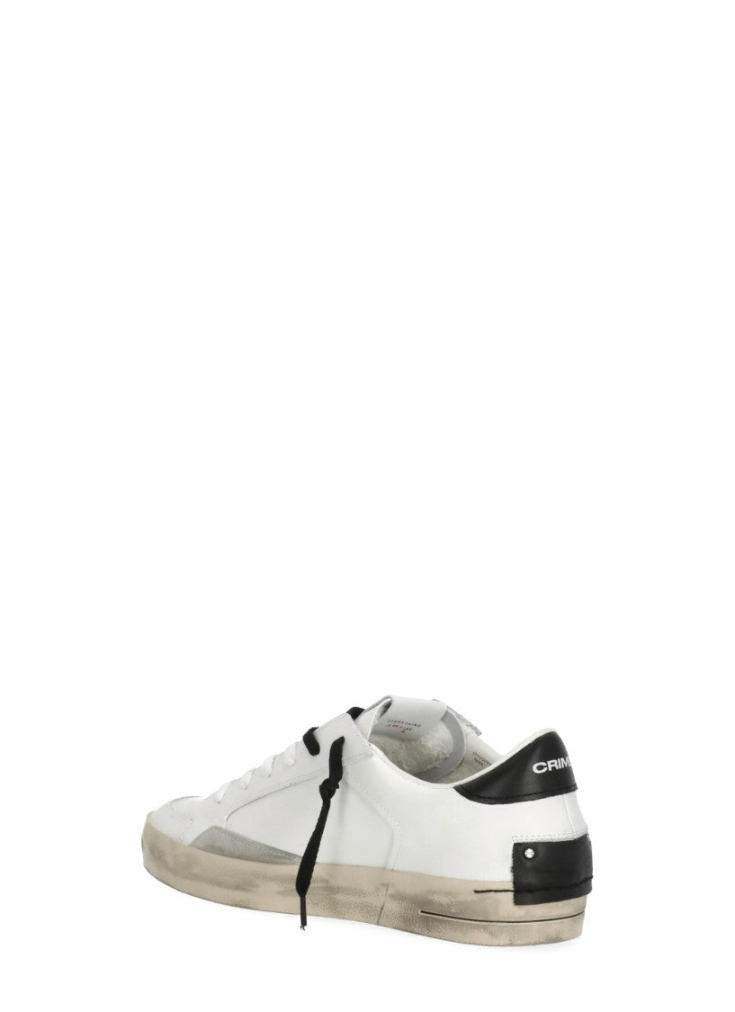 Crime London White Sk8 Deluxe Lettering Sneakers