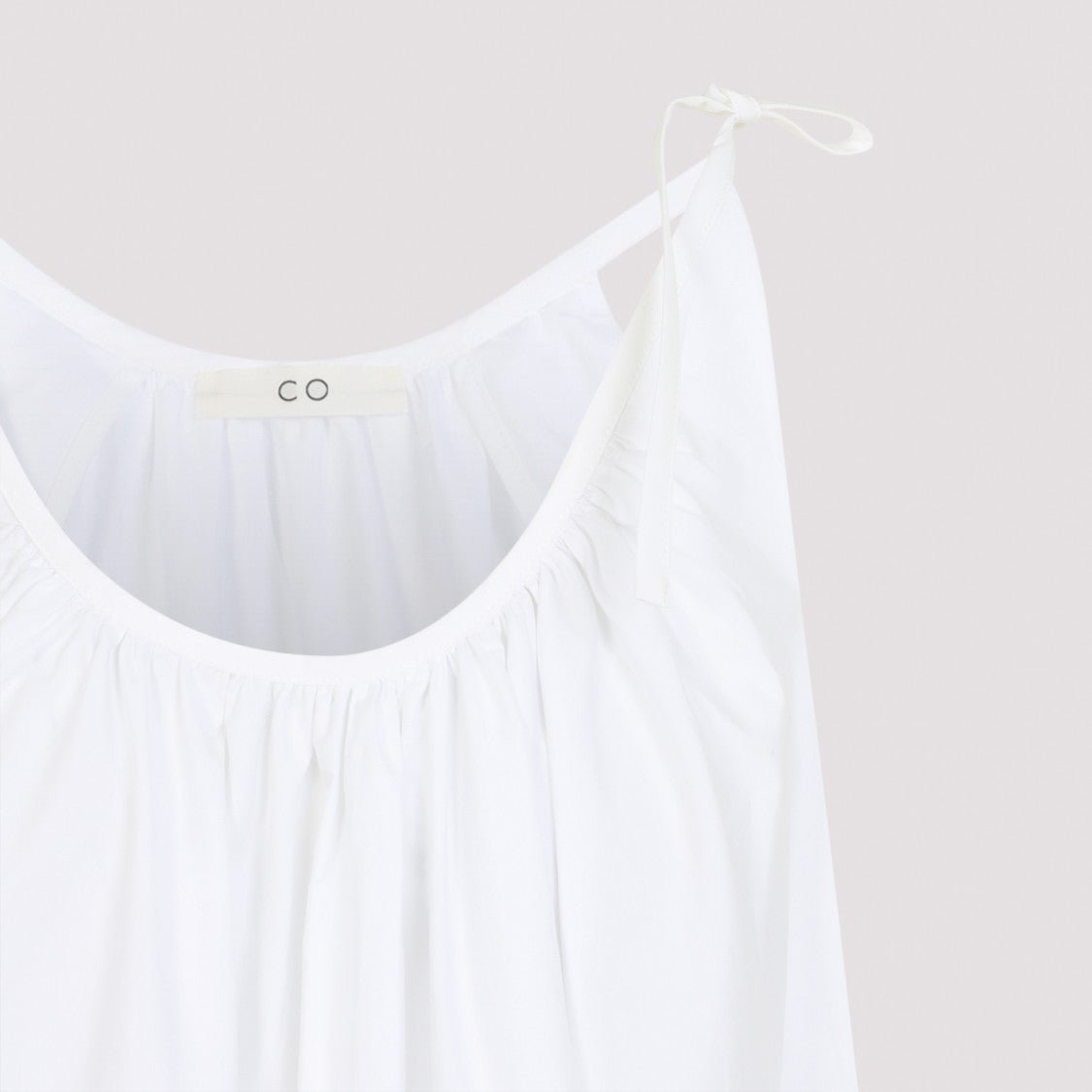 Co Gathered Neckline Maxi Dress In Breathable Cotton