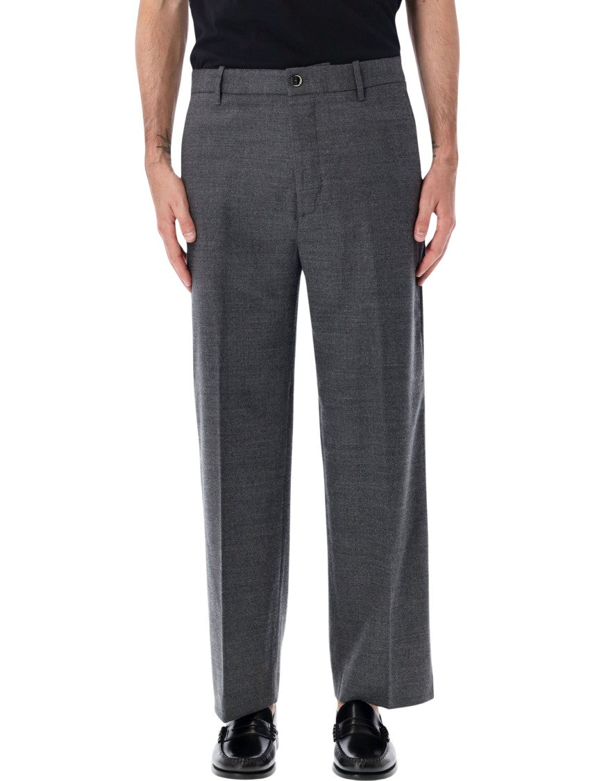 Nine In The Morning Apollon Grey Mid-Rise Straight-Leg Pants