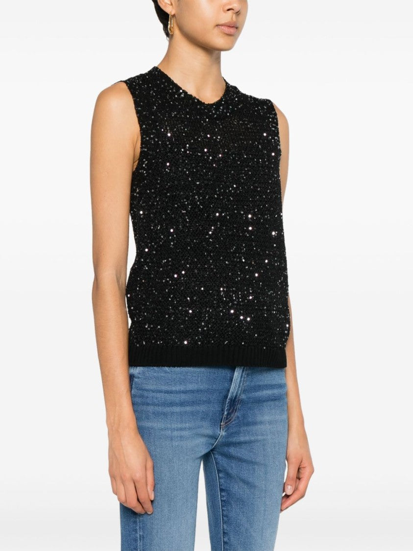 Golden Goose Sleeveless Black Knitted Top