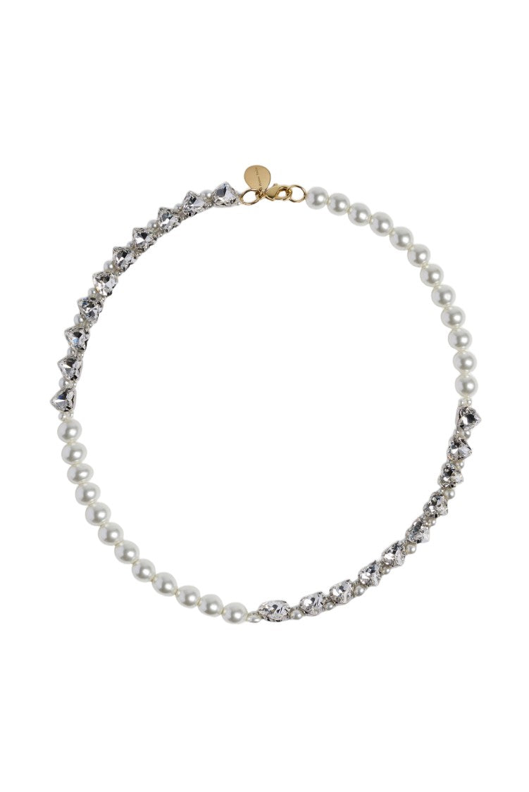 Simone Rocha Pearl Crystal Heart Necklace