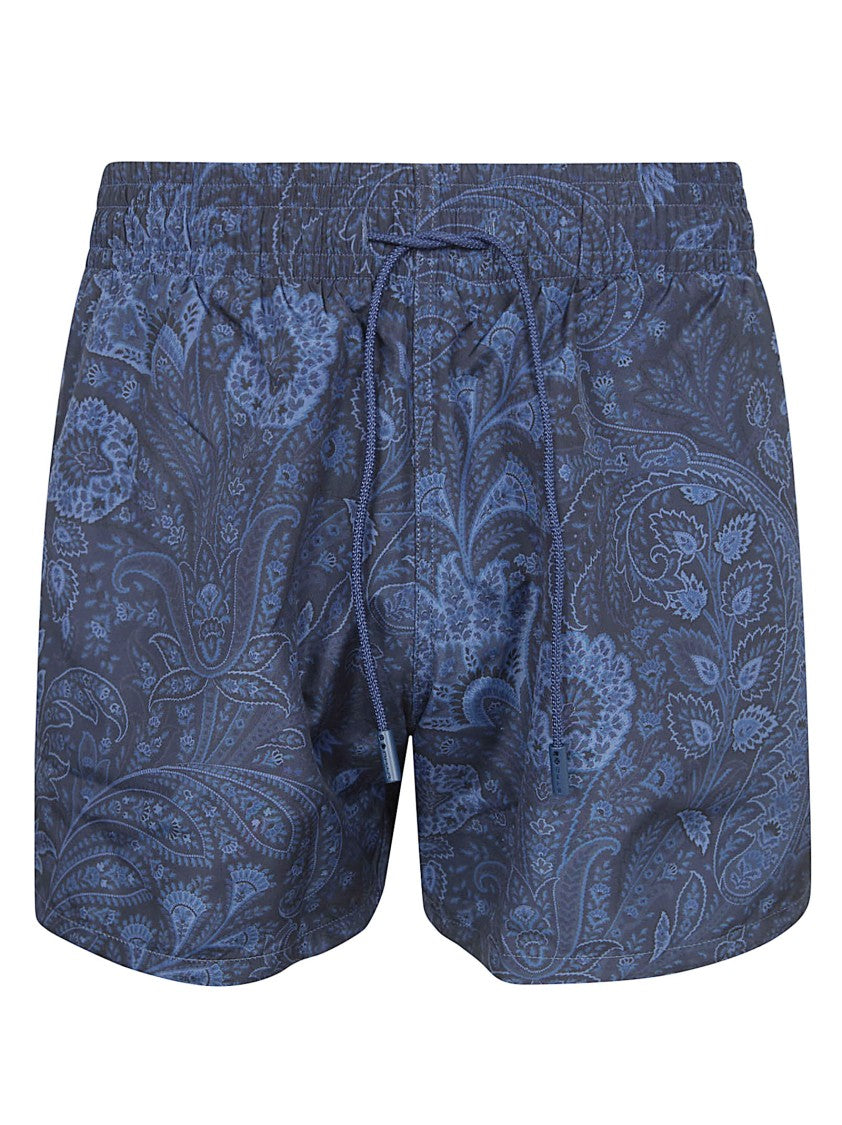 Etro Regular Fit Elastic Waist Floral Swim Shorts