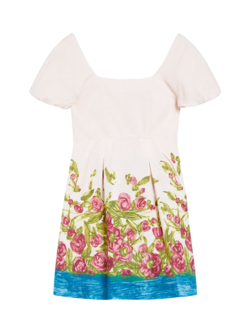 Max Mara Floral Print Fit And Flare Mini Dress