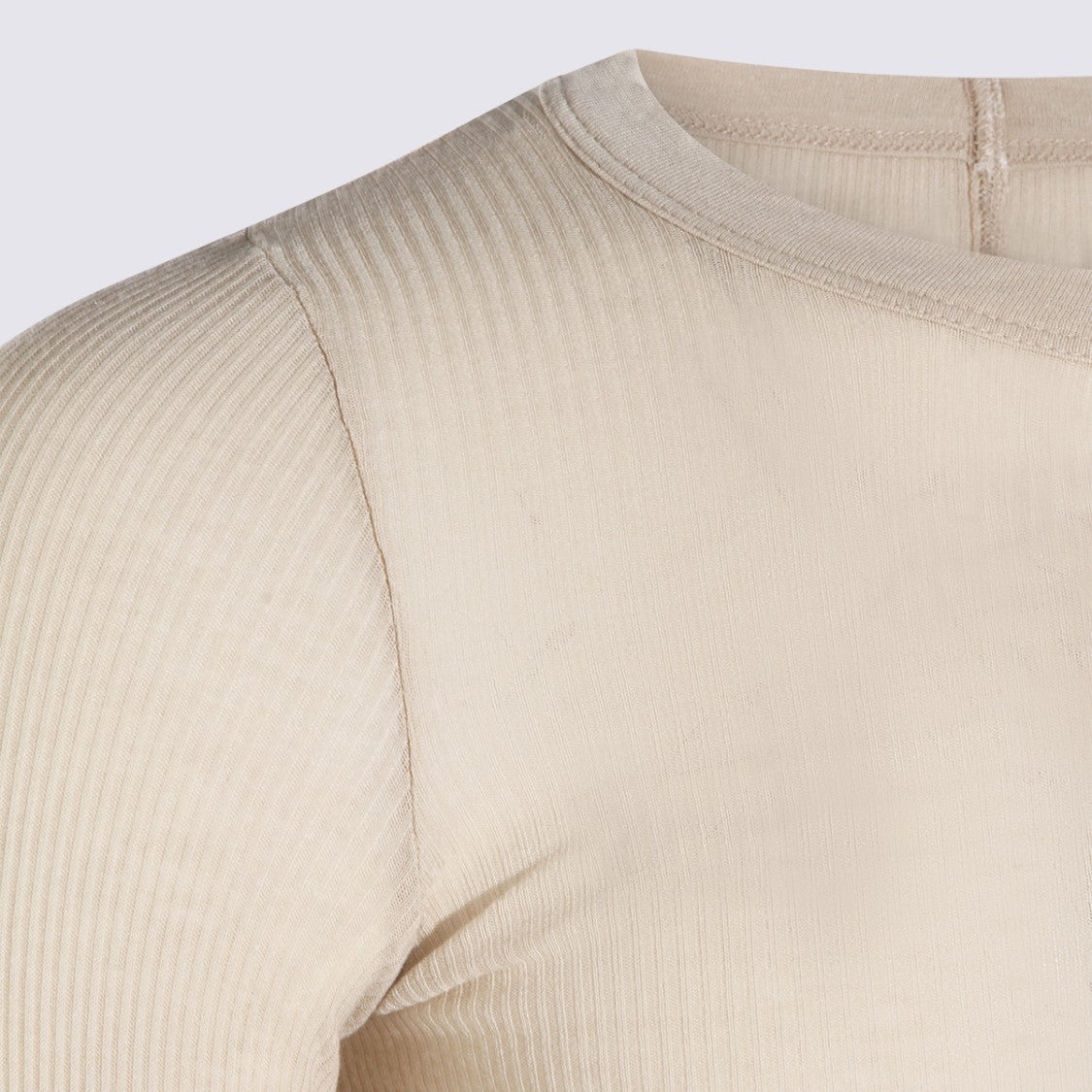 Rick Owens Sand Viscose/Silk Ribbed Sweater