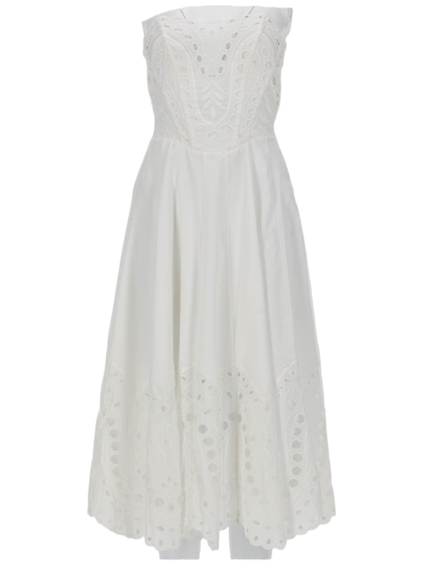 Charo Ruiz Ibiza Strapless Eyelet Embroidery Marlin Dress