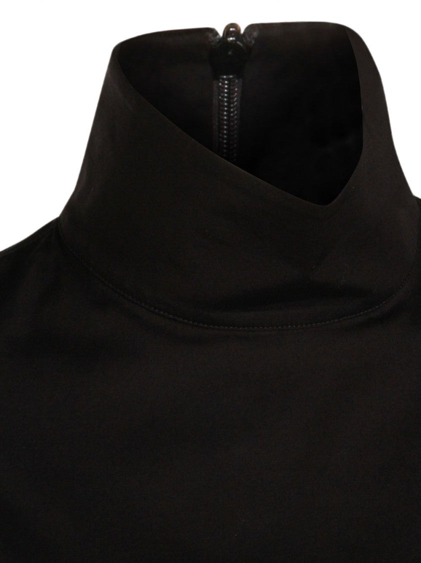 Gucci Black High Neckline Zip Fitted Long-Sleeved Top