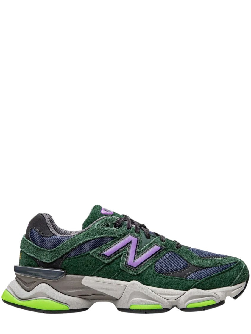 New Balance Green 9060 Leather Mesh-Blend Sneakers