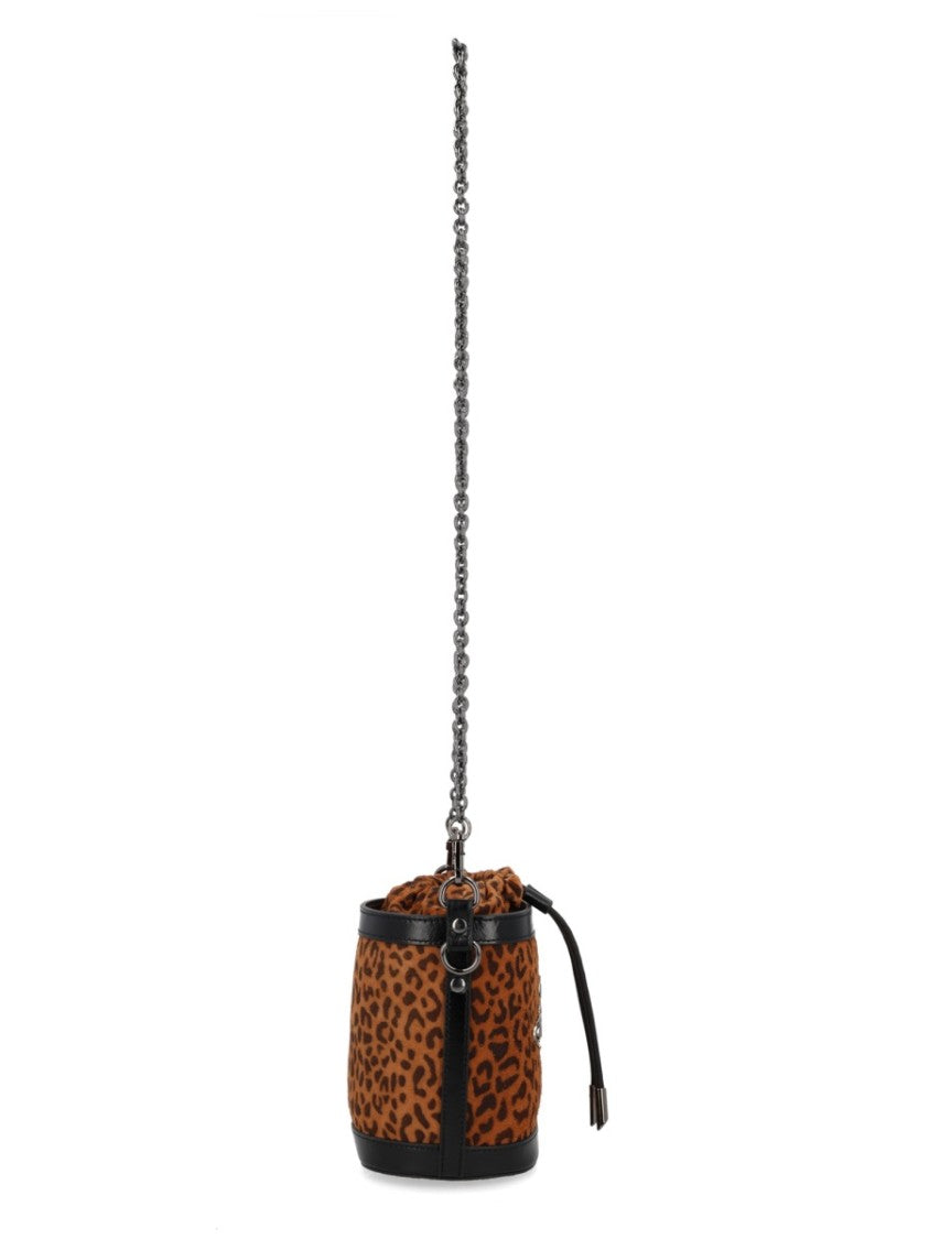Vivienne Westwood Small Kitty Leopard Print Bucket Bag