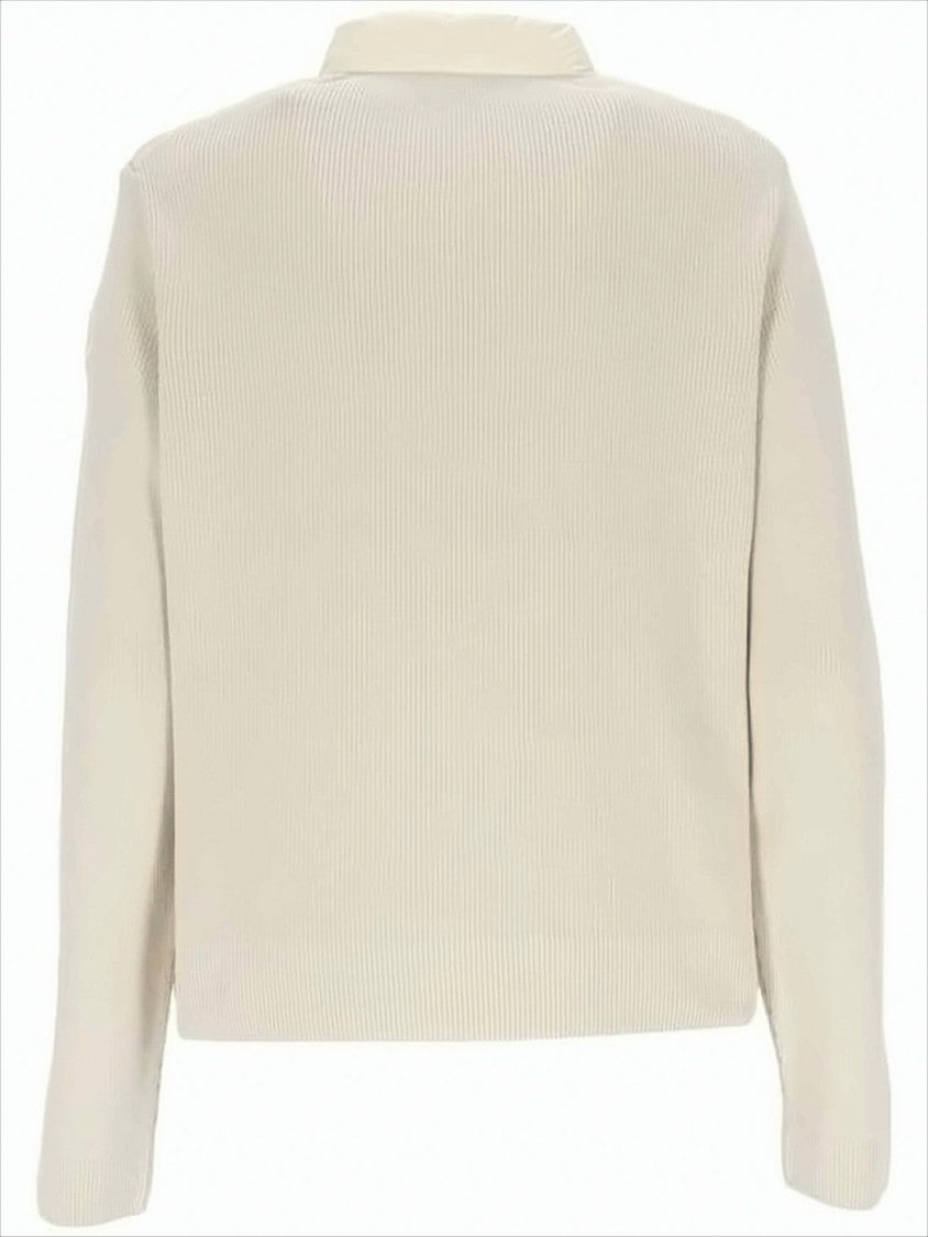 Moncler Quilted Padded Jacket With Knitted Back