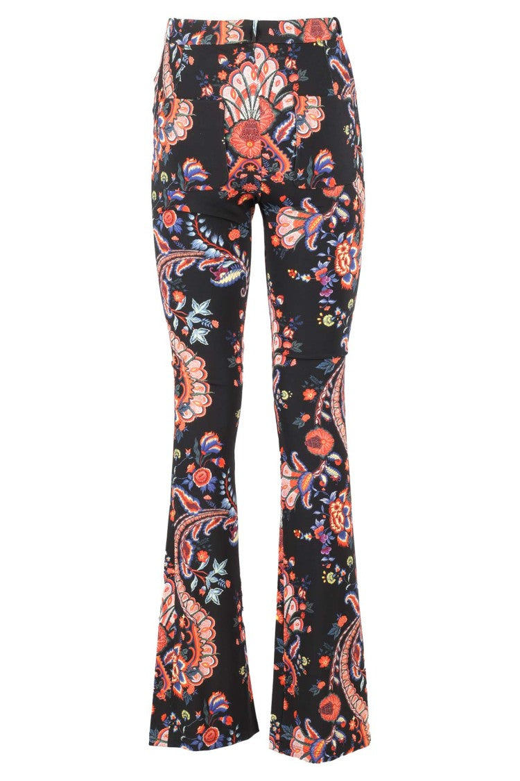 Paco Rabanne Boot-Cut Fitted Pants With Floral Pattern
