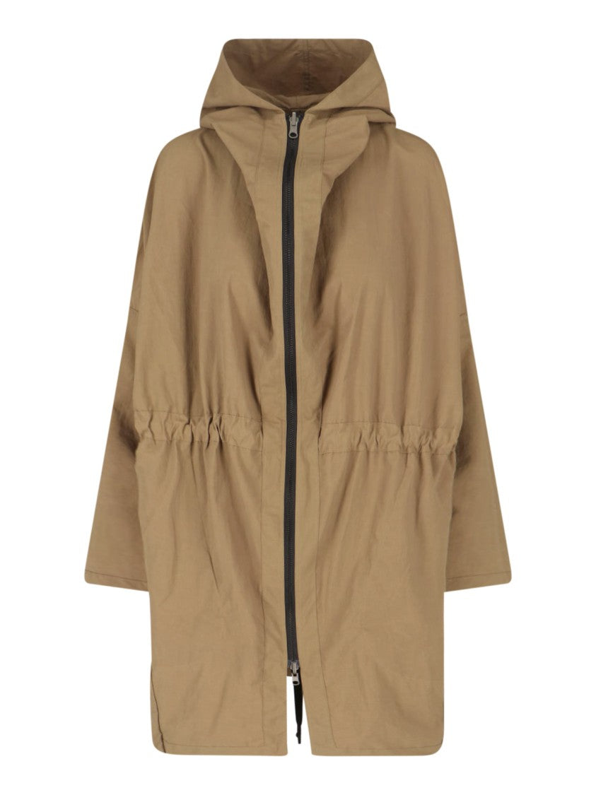 Kimono Rain Brown No-Rain Water-Repellent Hooded Parka