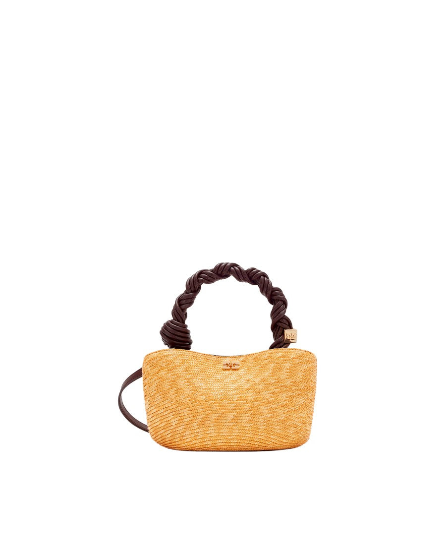 Ganni Straw Mini Bou Straw Bucket Bag