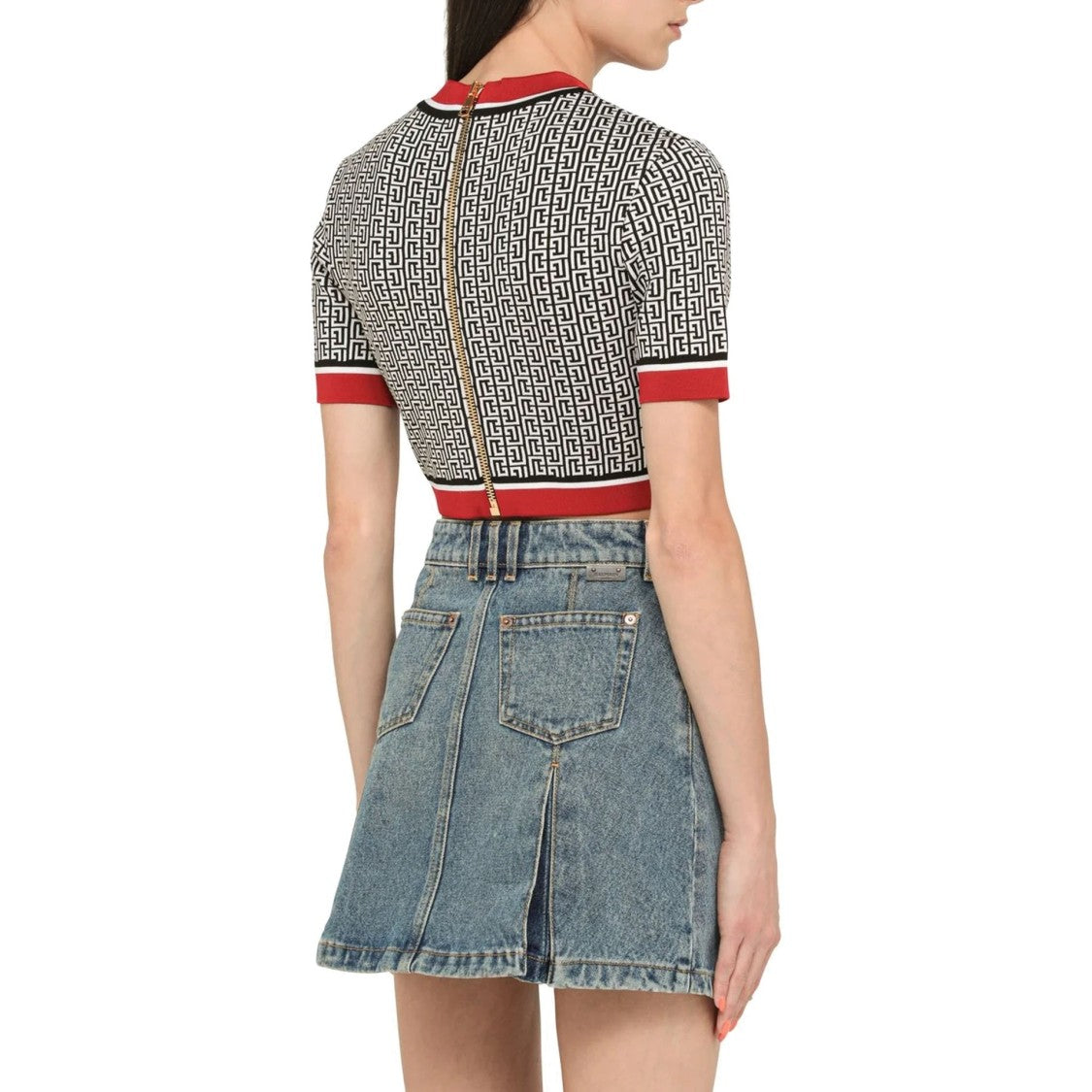 Balmain Cropped Monogram Top