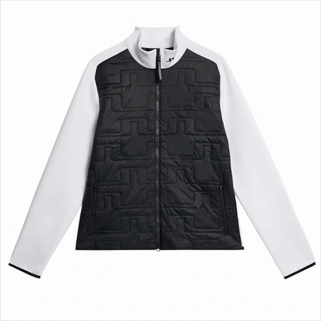 J Lindeberg Quilted Black Jacket With Smooth White Panels