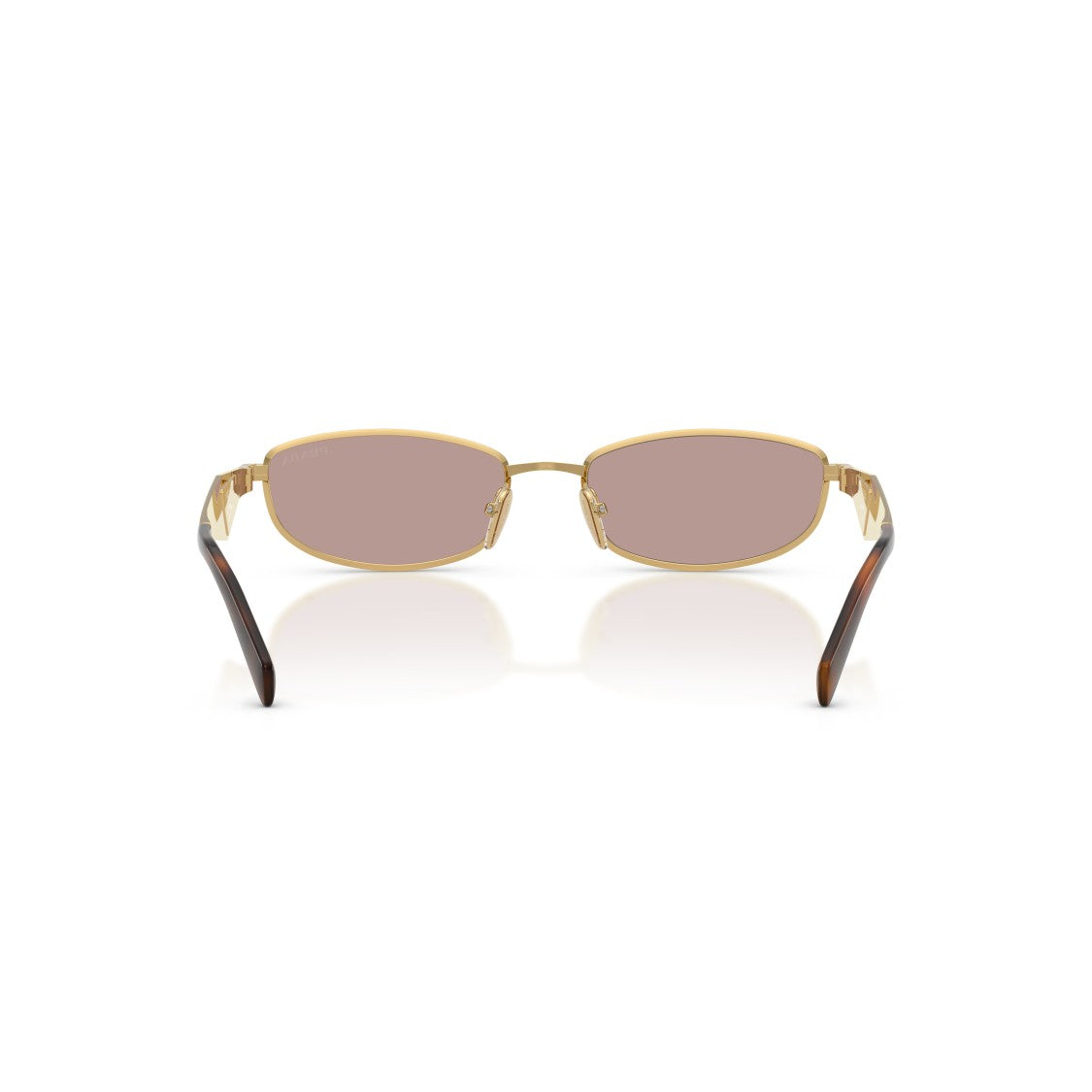 Prada Rectangular Gold-Tone Metal Sunglasses