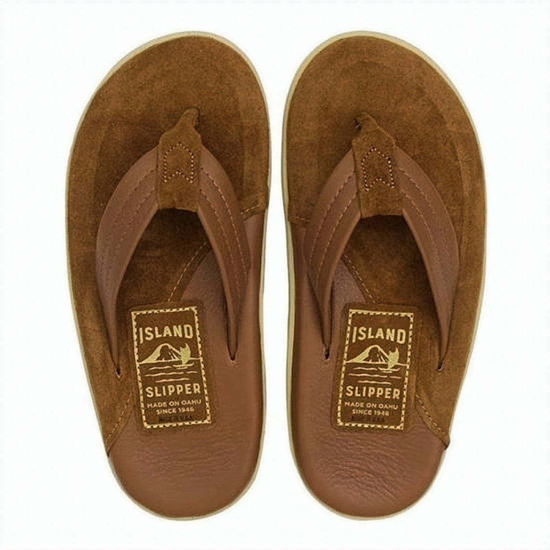 Island Slipper Thonged Brown Suede Slippers With Cushioned Footbed