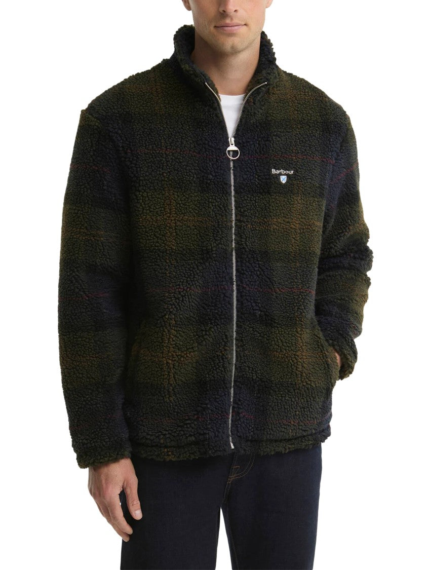 Barbour Textured Polyester Stand Collar Fleece Jacket