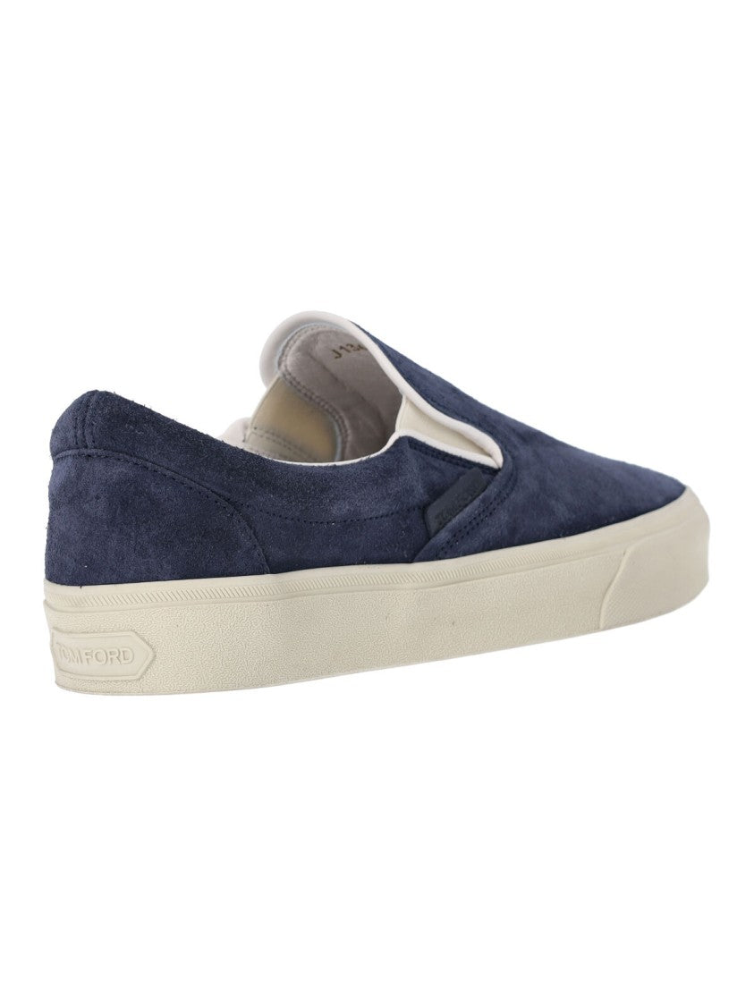 Tom Ford Suede Slip-On Sneakers With Elastic Side Panels