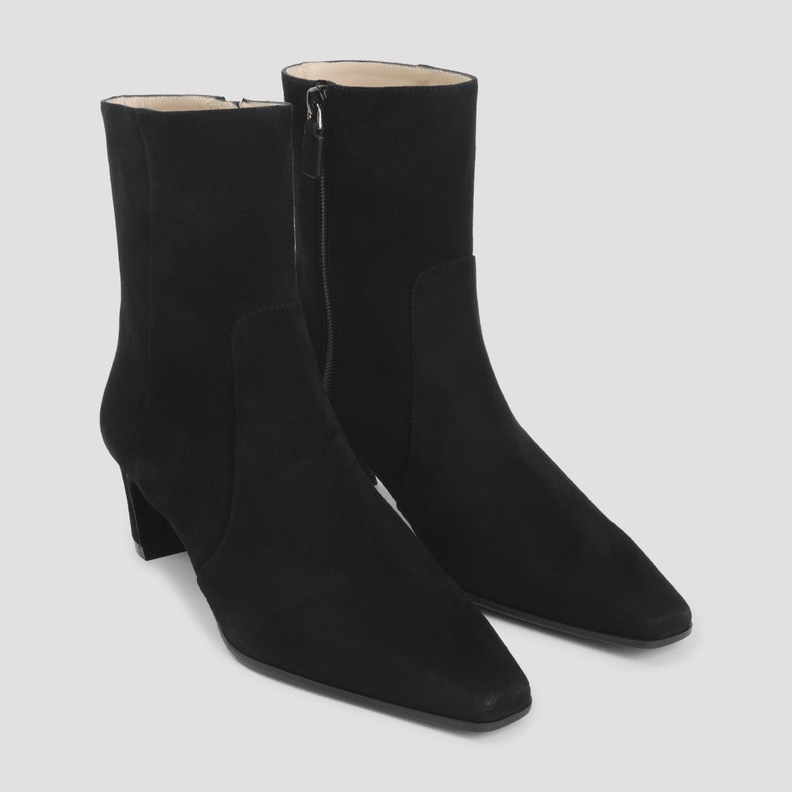 Stuart Weitzman Pointed Toe Ankle Boots With Mid-Height Heel