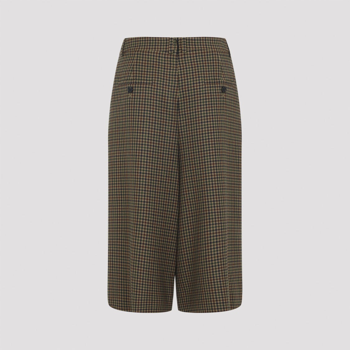Saint Laurent Knee-Length Houndstooth Wool Skirt With Fitted Waistband