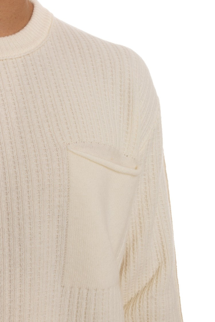 Roberto Collina Bicolor Wool-Cashmere Crewneck Sweater